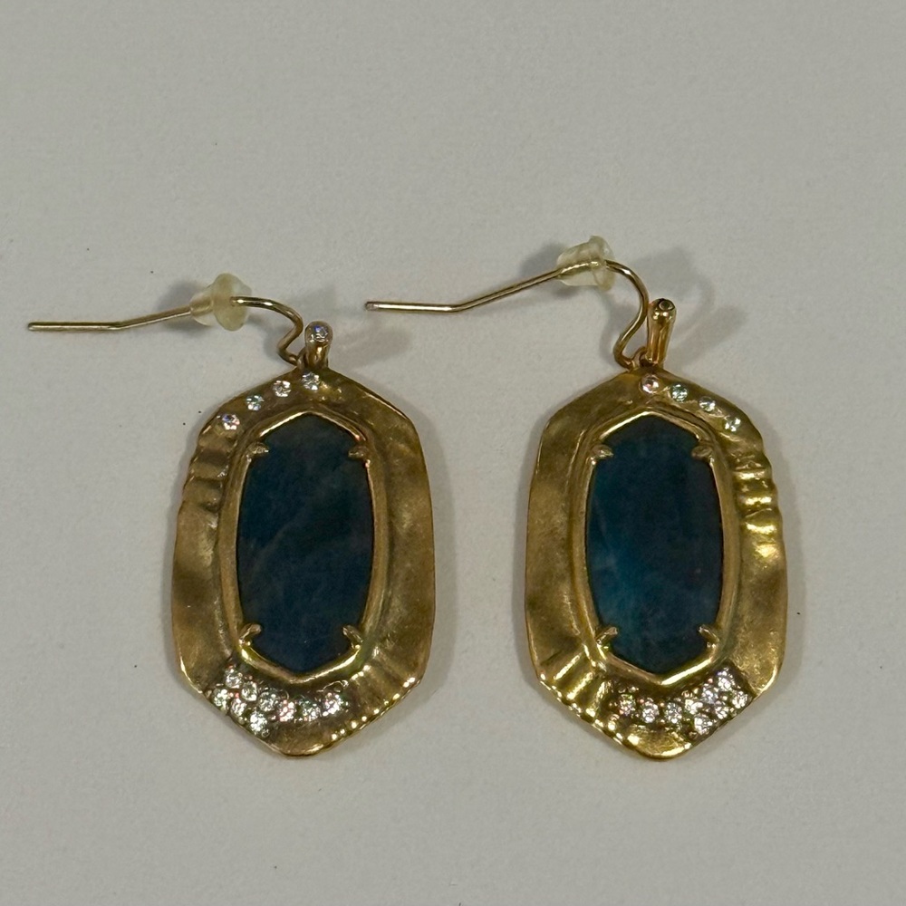 Kendra Scott Gold and Blue Earrings